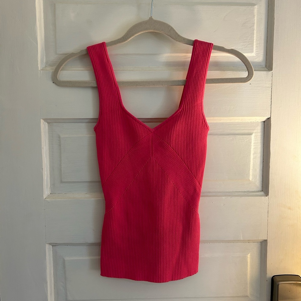 Rag & Bone pink ribbed tank top